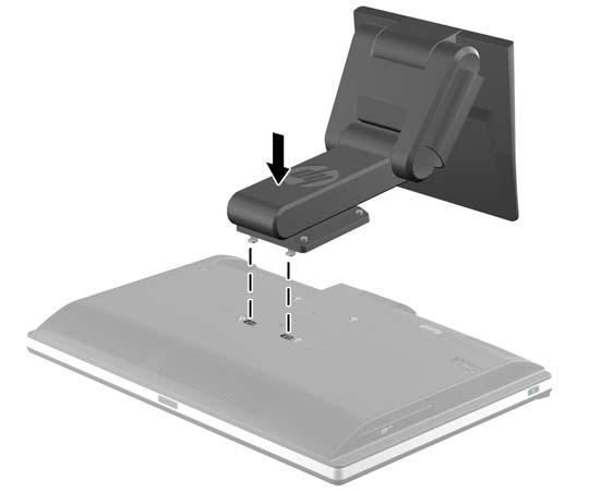 Installera och ta bort det höjdjusterbara/lutningsbara stället (tillval) Installera ett höjdjusterbart/lutningsbart ställ Så här installerar du stället: 1.
