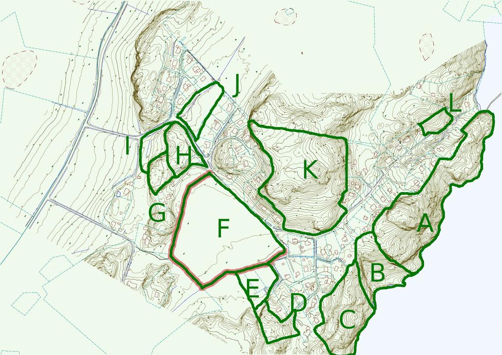 Generellt biotopskydd I området finns det objekt som omfattas av generellt biotopskydd så som öppna diken i jordbruksmark samt stenmurar i jordbruksmark. Dessa är markerade i karta nedan med rött.