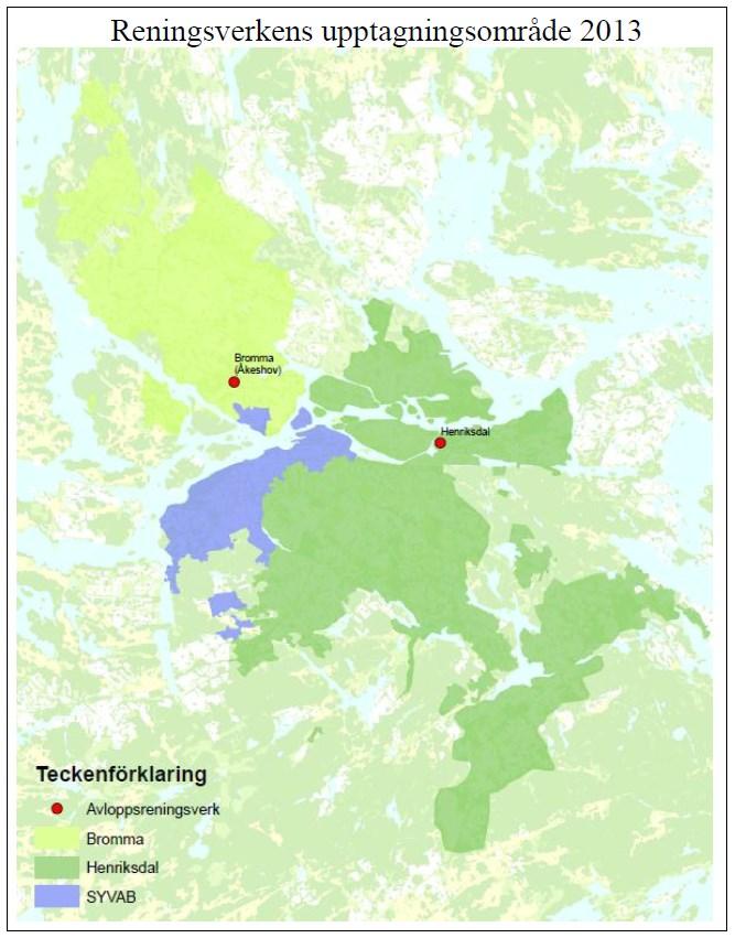6 (14) Beskrivning av verksamheten Stockholmarnas avlopp renas i tre reningsverk Bromma och Henriksdals avloppsreningsverk samt Himmerfjärdsverket (SYVAB).