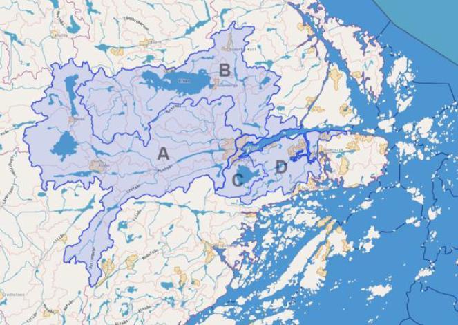 %), Broströmmen (drygt 30 %), Limmaren (cirka 4 %) och övrigt (cirka 12 %). Tidigt på våren när tillflödet är stort omsätts hela vattenvolymen på ungefär en månad.