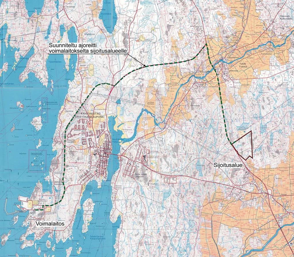 4.4 Funktioner som skall bedömas 4.4.1 Insamling och transport av biprodukter samt trafik Trafi ken till området ökar till högst 10 långtradare i vardera riktningen per dygn.