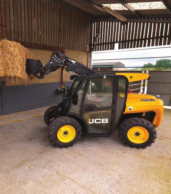 5 Maximalt lättmanövrerad. 1 JCB 516-0 AGRI är väldigt lättmanövrerad tack vare sin kompakta hjulbas och snäva svängradie.