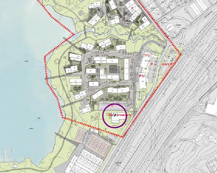 42 Figur 17. Beräknat konsekvensområde från en gasmolnsexplosion. Den lila ringen anger det område inom vilket övertrycket uppgår till >5 kpa.