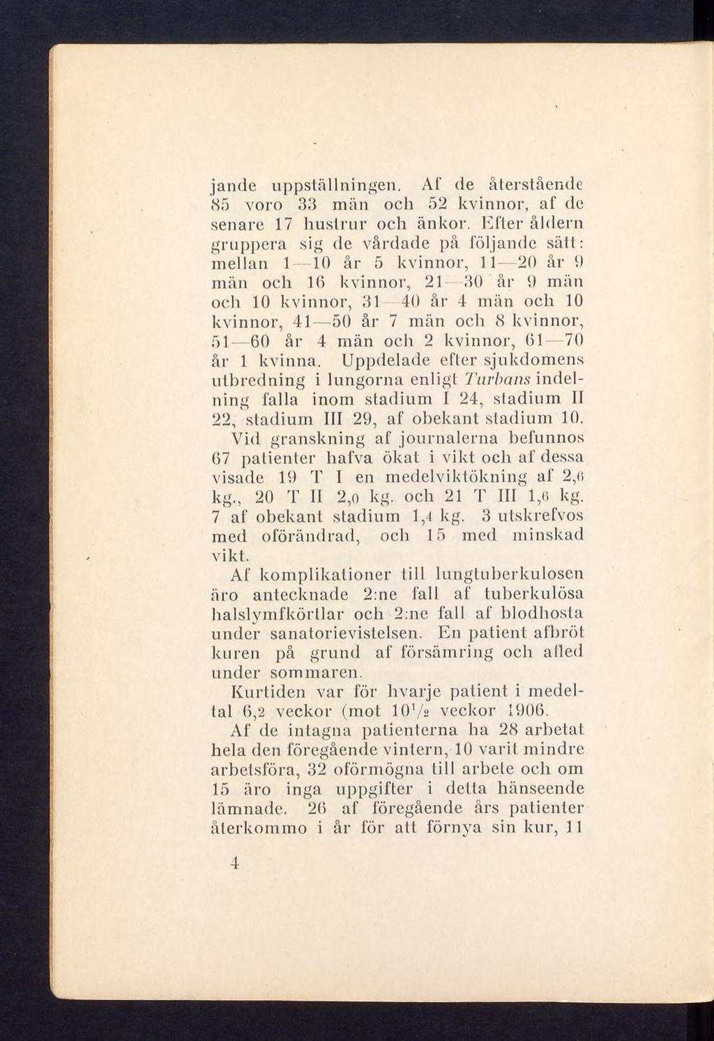 jande uppställningen. Af de återstående 85 voro 33 män och 52 kvinnor, af de senare 17 hustrur och änkor.