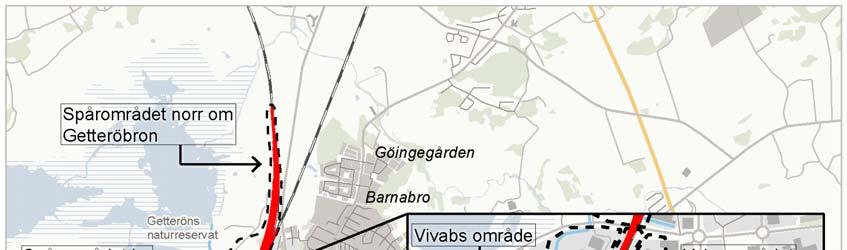 6 Områdesbeskrivning Den nuvarande sträckningen av Västkustbanan passerar