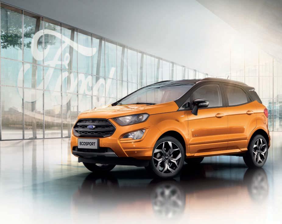 EcoSport ST-Line Med kontrastlackerat tak i standard Shadow Black-mica, plus tillvalen Tiger