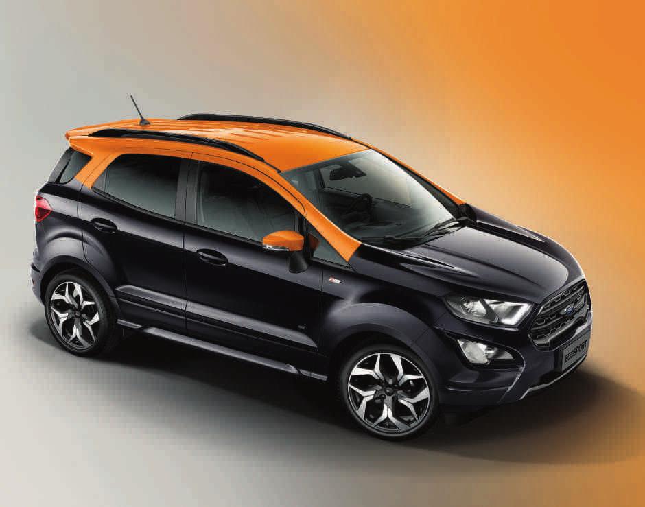 Ford EcoSport ST-Line med kontrastfärgat tak i Tiger Eye, plus