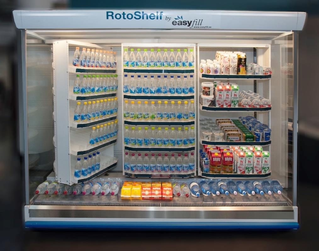 Om Bolaget EasyFill är ett svenskt publikt aktiebolag som utvecklar, patenterar och säljer lösningar för tidsbesparande hantering och optimerad exponering av varor för kommersiella kylskåp, kyldiskar