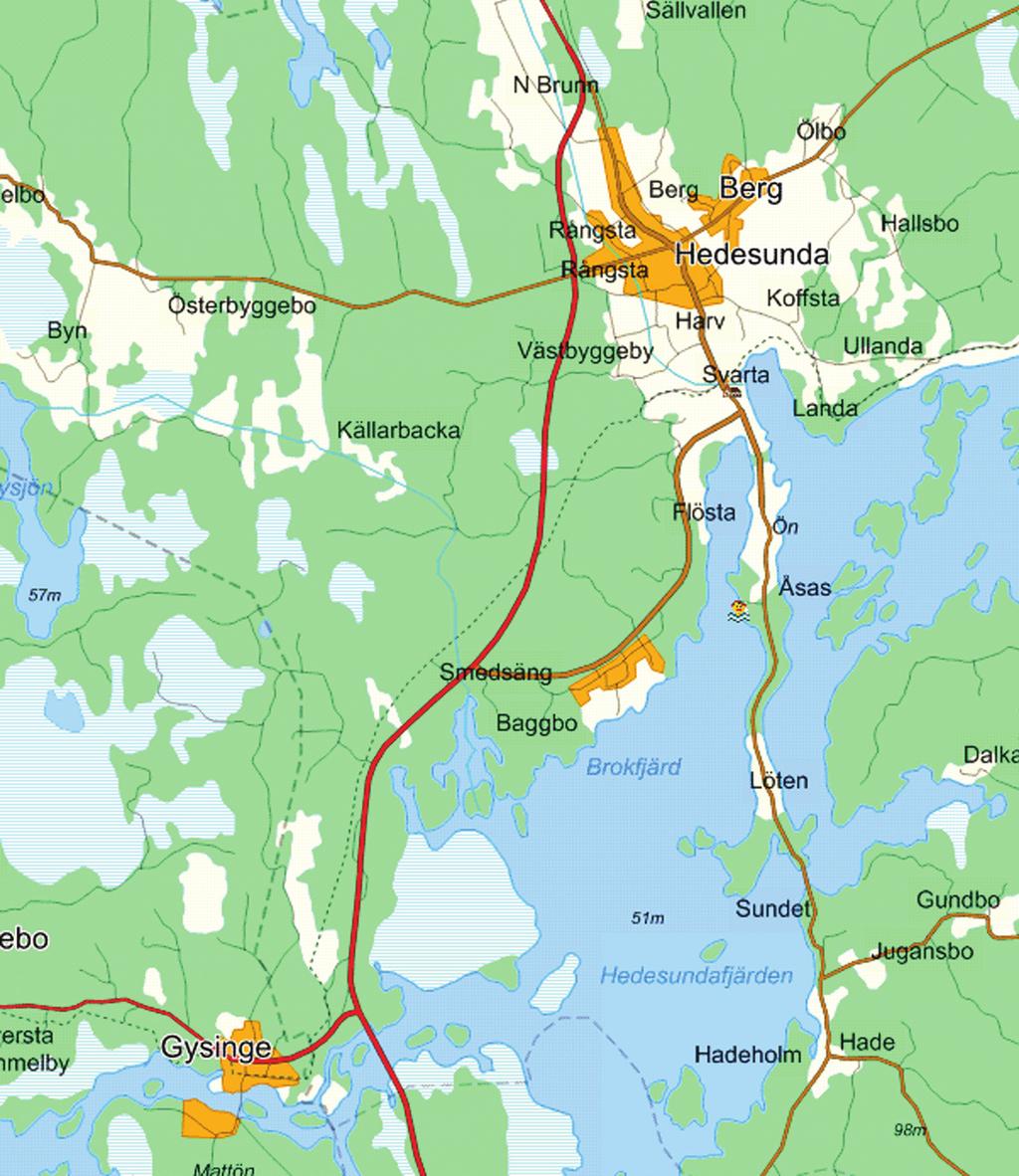1 Bakgrund 1.1 Vägens funktion Väg 56 mellan Gävleborgs länsgräns och Hedesunda ingår i det nationella stamvägnätet, vilket lades fast av riksdagen 1993.
