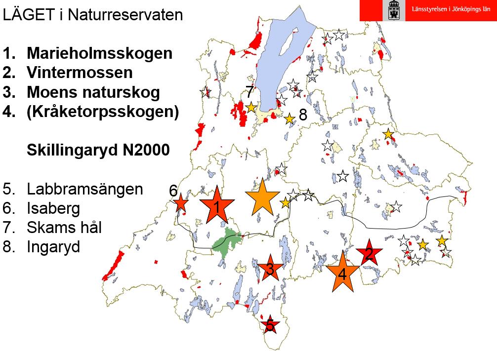 Angrepp av granbarkborre i skyddade områden Före 2005 saknades eller förekom granbarkborre i obetydlig omfattning inom skyddade områden.