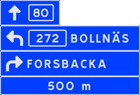 F2 Orienteringstavla vid förbjuden sväng i korsning Märke F2 orienteringstavla vid förbjuden sväng i korsning får sättas upp endast om det finns en särskild väg för vänstersvängande trafik.