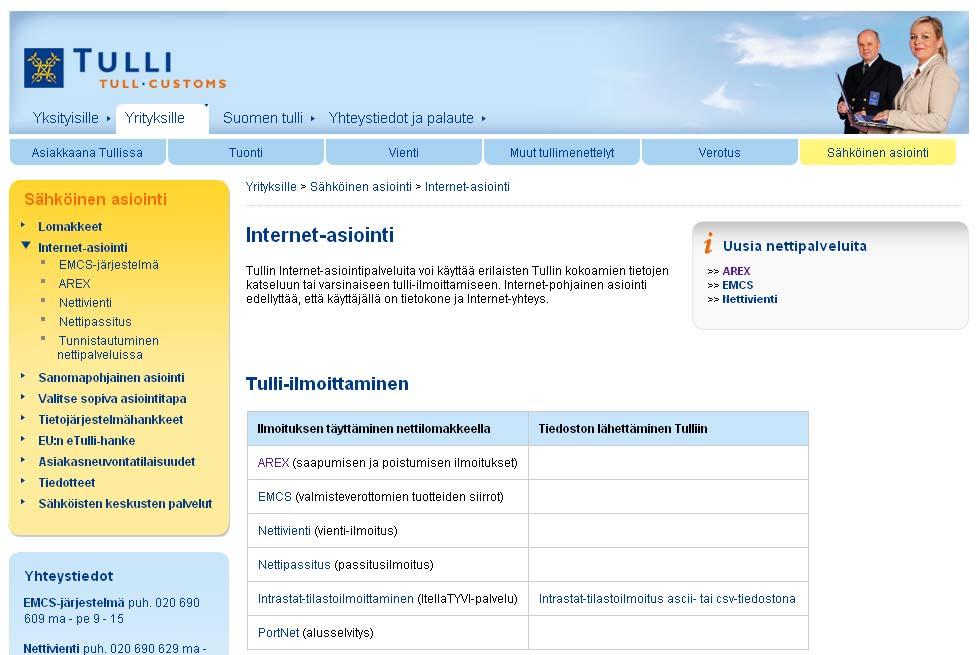 Hur ansluta till Webb-AREX? På Tullens webbplats (www.tulli.
