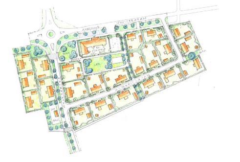 5 FRAMTIDA FÖRHÅLLANDEN Förslaget möjliggör ca 20-30 nya bostäder inom området. En park och mindre parkytor, samt nya vägar och en cirkulationsplats planeras.