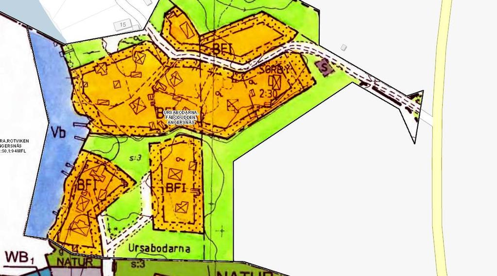 3(9) Översikt över området. Utdrag ur topografiska webbkartan. Den streckade rektangeln markerar de ingående fastigheterna ungefärligt.