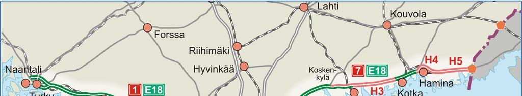 25 E18 ska vara på motorvägsnivå före 2015 i enlighet med godkända planer på EU-nivå Hanke Tie Väli K. arv.