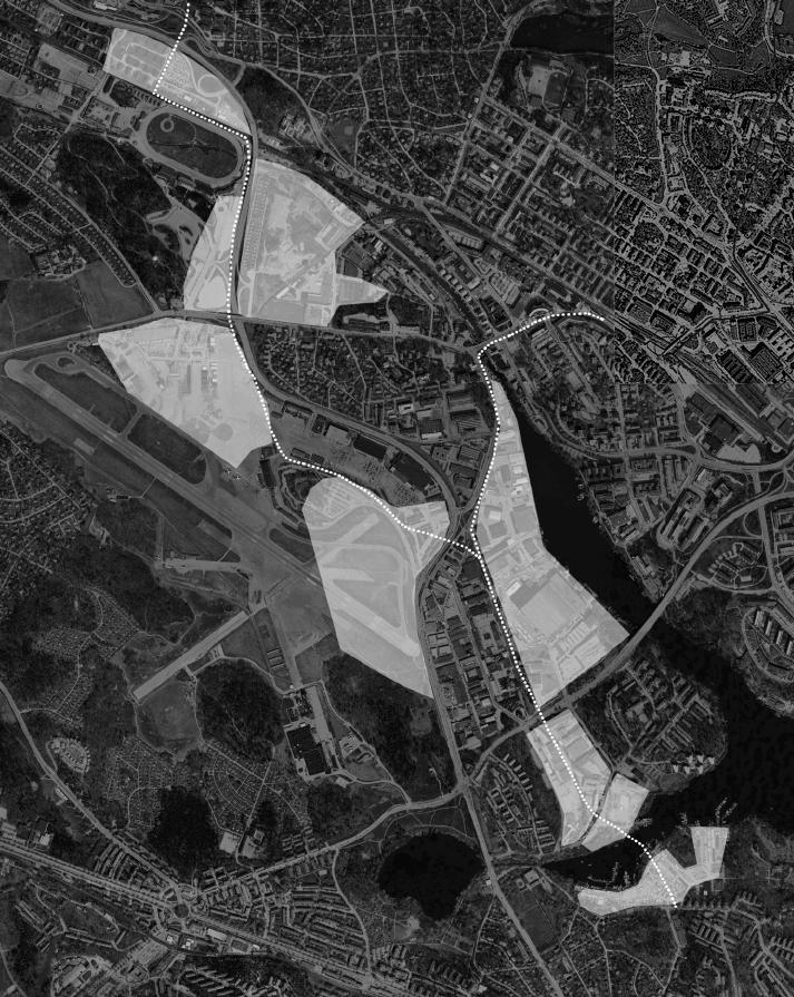 Potentiella utvecklingsytor SYNTES För att hantera de visuella och strukturella brister som visas i analyskartorna måste nya förbindelser inom och mellan stadsdelarna skapas.