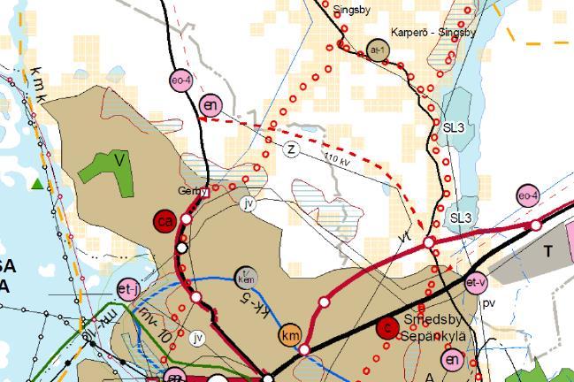 S i d a 16 Bild 11. Utdrag av Österbottens landskapsplan.