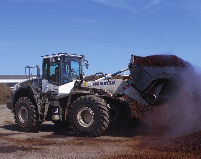 Skräddarsydda lösningar Skräddarsydda applikationer Komatsus hjullastare, i kombination med ett brett sortiment av genuina Komatsu redskap, erbjuder den perfekta lösningen för varje industrisektor.
