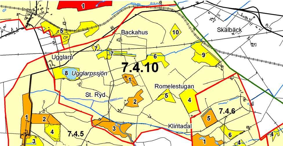 7 och analys Trakten med beskrivna delområden Skånska rekognosceringskartan 1812-20 Häradsekonomiska kartan 1912 Landskapsbild Den varierade topografin med vida utblickar över dalgången och det öppna