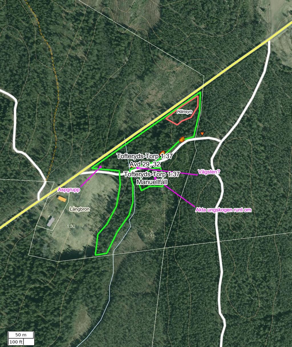 Traktdirektiv 2018-03-02 11:01 Tofteryds-Torp 1:37 Hushållningssällskapet Skog Detaljkarta 1 av 3 Skala: