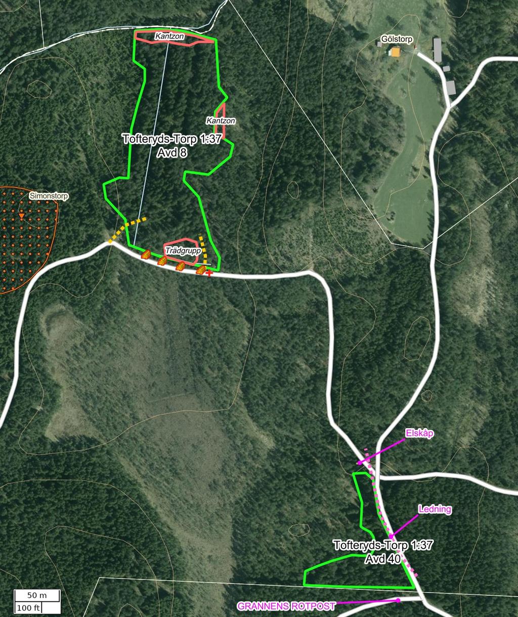 Traktdirektiv 2018-03-02 11:01 Tofteryds-Torp 1:37 Hushållningssällskapet Skog Detaljkarta 2 av 3 Skala: