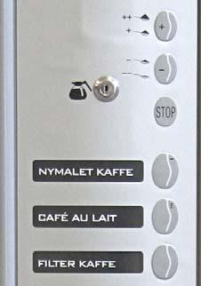 Displayen visar: Rengöring Mixer (2...) 8. Displayen visar: Rengöring bryggmek Blötningstid: Maskinen räknar ner från 300 sek. 9. Displayen visar: Bryggcykler Maskinen räknar ner.