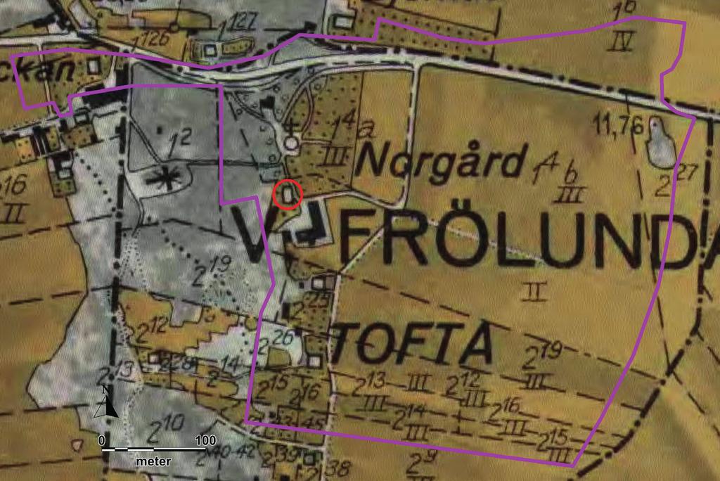 Järnbrott i Västra Frölunda Figur 10. Den ekonomiska kartan från 1935 visar en ägostruktur som är helt annorlunda än på 1800-talskartorna.