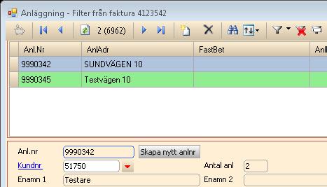 Då öppnas en fristående bild för tjänst resp.