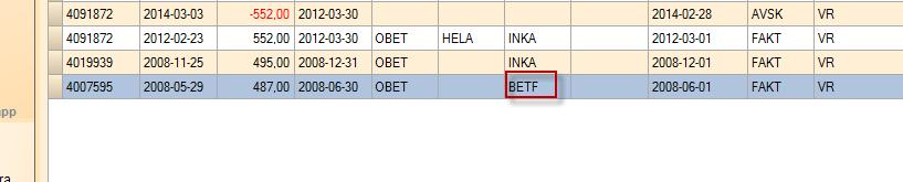 välja att ta med alla eller vissa fakturor.