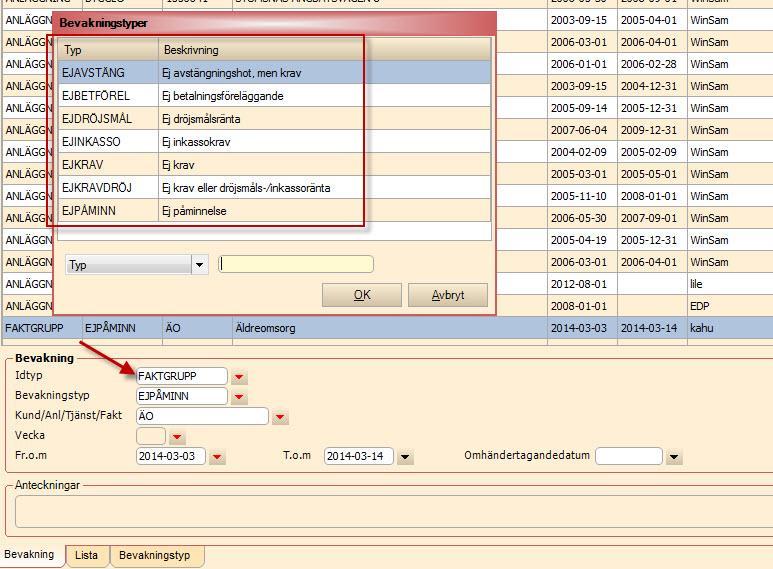 Scrum 37549 ärende 51409 Kund -> Bevakning I bevakningsbilden, meny Kund, kan man nu skapa bevakning för en hel fakturagrupp.