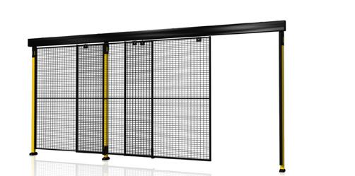 7 8 X-Guard - Skjutportar 7 8 Dubbel skjutport utan skena med mittlåsning för en öppning på 6 meter utan någon övre begränsning.