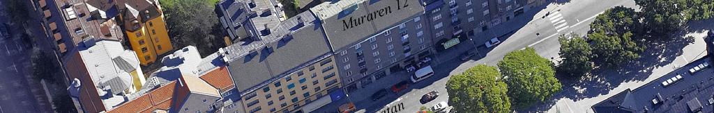 FÖRUTSÄTTNINGAR OCH FÖRÄNDRINGAR Befintliga förhållanden På fastigheten Muraren 12 finns idag ett gråputsat flerbostadshus i sex våningar. I bottenvåningen mot Roslagsgatan finns lokaler.