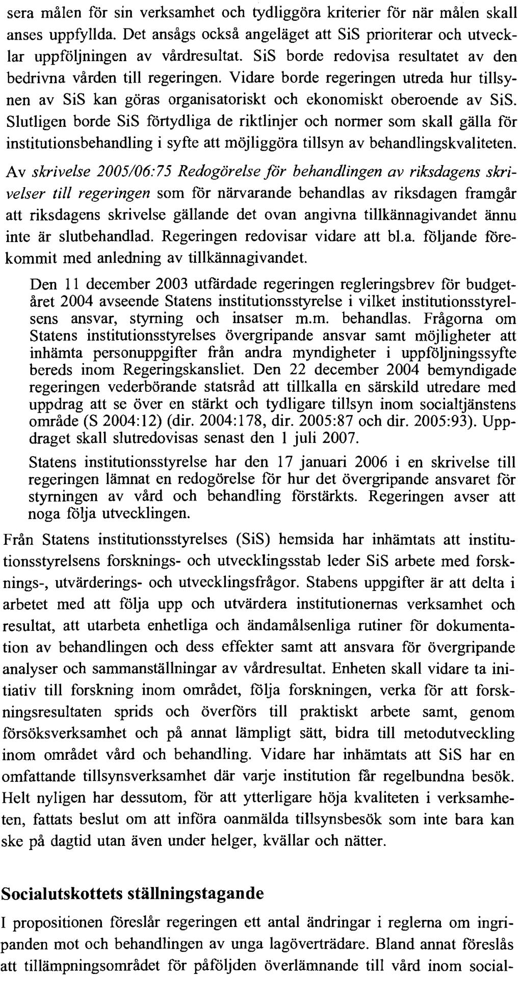 SOCIALUTSKOTTETS YTTRANDE
