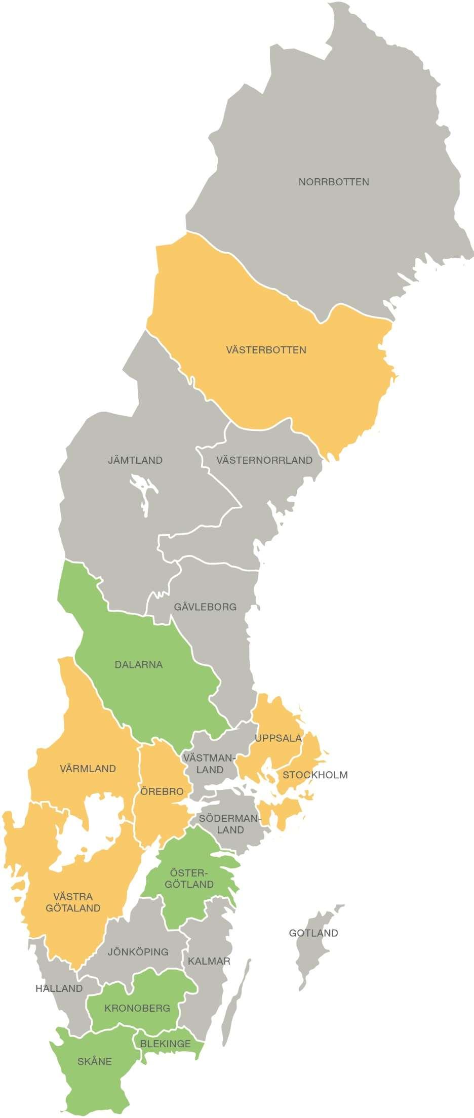 Karta över späd- och småbarnsverksamheter/team 1. Blekinge a. Spädbarnsverksamheten Karlshamn; BUP & BHV b. Knyttet, Karlskrona; BUP & BHV 2. Dalarna a. Familjeterapienheten, Falun; BUP 3.