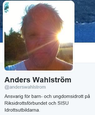Anders Wahlström Ansvarig för barn- och ungdomsidrott på
