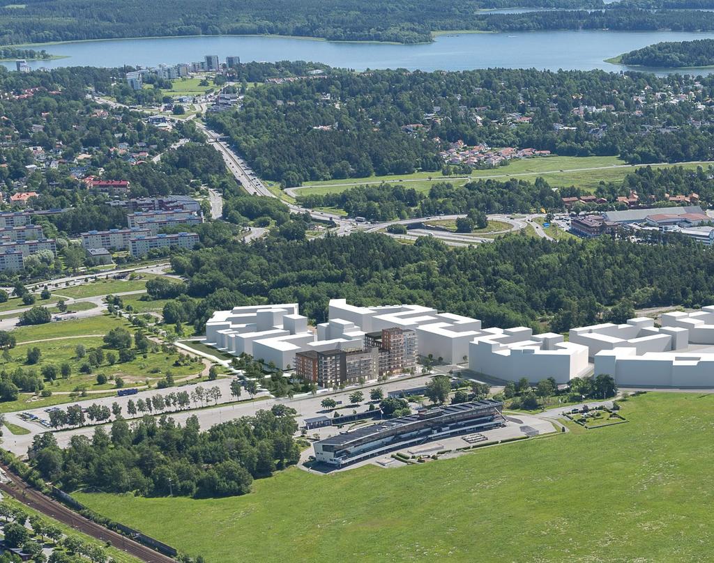 HÄR BYGGER VI Om Nor 4 Nya stadsdelen Täby Park blir en storstad på kartan och småstad i själen.