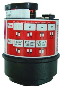 smörjpumpen (2). Byt batterisatsen (3) i locket med smörjpumpen (2).