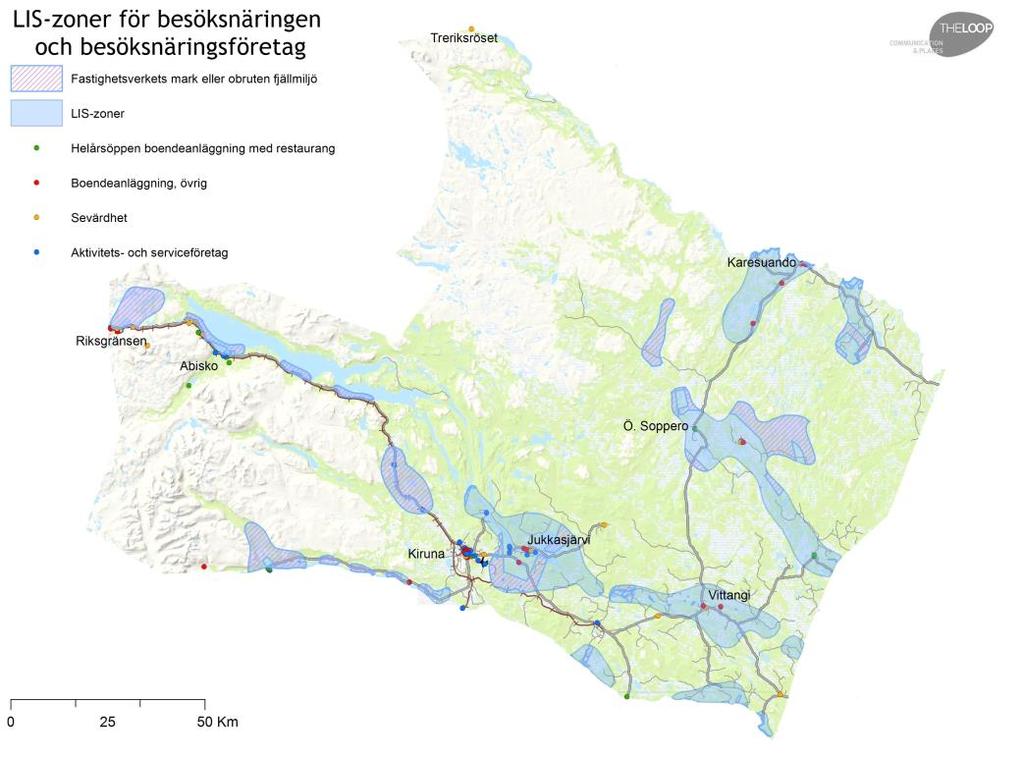 LIS-zonering, 2015-08-28) har tagits fram av turistnäringen med Kiruna Lapplands medverkan.