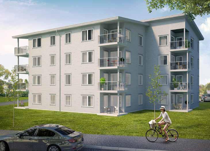 Fyravåningshusen Hus 4, 5 och 6 Fyravåningshusen 73,3 respektive 94,9 kvm i modern design. Den öppna planlösningen skapar ett socialt och trivsamt hem.