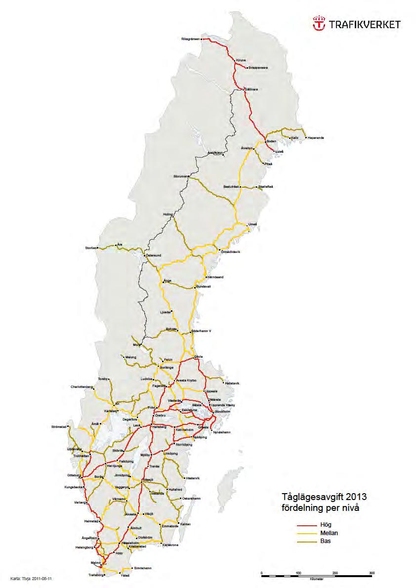 Karta tåglägesavgift 2013