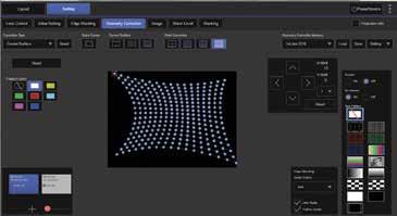 justering av upp till 50 projektorer med geometriska justeringar och sömlöst integrerade bilder.