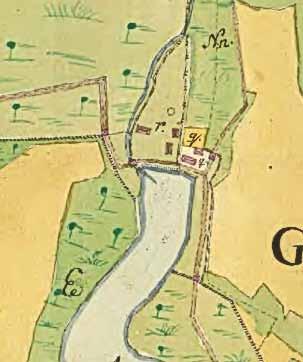 Karta från 1766 över området runt Kalmarmöllan.