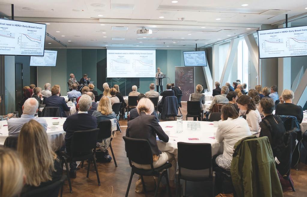 I det tionde nordiska HER2 State of the art -symposiet, som hölls i Stockholm den 6 oktober 2017, deltog en rad svenska och internationella bröstcancerexperter. REFERENSER: 1. Goldhirsch et al.