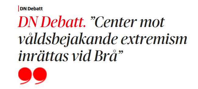 Kort historik 23 nov 2017: regeringen beslutade att inrätta ett nationellt centrum mot våldsbejakande extremism vid Brå. 1 januari 2018: centret inrättas vid Brå.