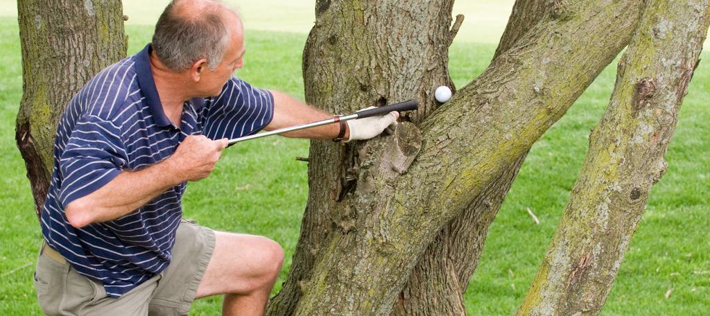 Rätt verktyg för rätt jobb Vad sägs om en hole in one istället för 1 slice in i klubbhuset och 5 hooks ut i skogen?