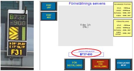 Exemplet nedan visar Boeing meny 1 och 2.
