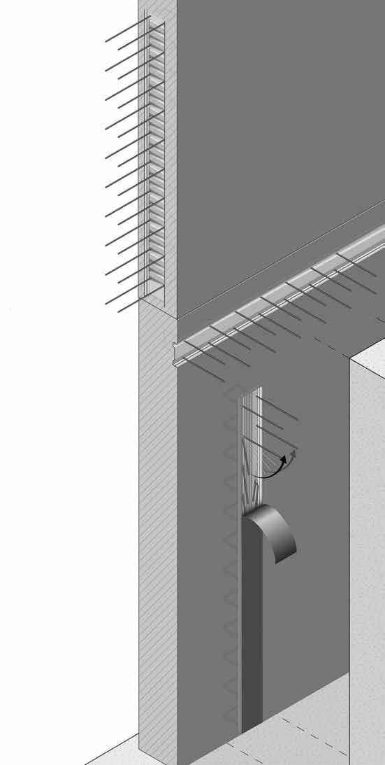 Armeringssystem Celsa Box SV Förtagningslåda som lämpar sig särskilt vid höga dimensionerande laster längs och tvärs lådans placering. Används t.ex. vid vertikala fribärande gjutskarvar.