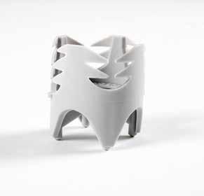 Praxo 50/55 50/55 mm 500 st/förp DPS03A060 Praxo 60/65 Praxi vägg- och valvkloss Plastkloss för distansering av armering mot hårt formunderlag. Klossen har ett centriskt spikhål.