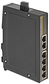 Ethernet Ethernetswitch econ 3000 24/48 V DC 25 mm byggbredd DIN-fäste Robust kapsling 0 till +50 C Matningsspänning Tillåten