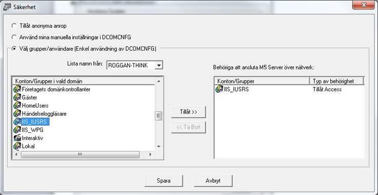 Alt 2: DCOM-rättigheter för IIS 2/2 11.